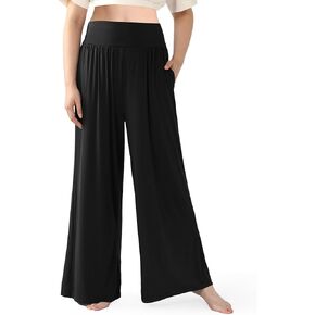 BAMBOO COOL Women Pajama Pants High Waisted Wide Leg with Pockets Lounge Sleep Bottoms Casual Lounge Yoga Pants in Saudi Arabia