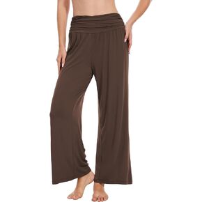 GYS Bamboo-Derived Viscose Pajama Pants for Women Soft Wide Leg Lounge Pants with Pockets High Waisted Pj Bottoms