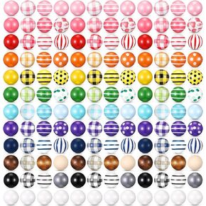 XunYee 240 Pcs 16mm Colorful Wooden Craft Beads with Large Hole Round Wood Beads for Pens Keychains DIY Craft Pen Necklace Bracelet Jewelry Making Supplies