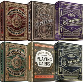Ultimate Theory11 Playing Card Bundle | 6 Deck Collector's Assortment. High Victorian Red | High Victorian Green | Monarchs Purple | Monarchs Blue | Provision | Citizens