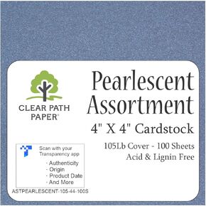 Assorted 4" x 6" Pearlescent Pack - 100 Sheets Total - Clear Path Paper