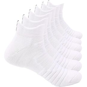 Basketball Socks for Mens Athletic Cushioned Compression Socks Ankle/Mid-Calf Running Hiking Socks 8-13 (6 Pairs)