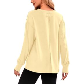 Womens Long Sleeve Shirts Crewneck Loose Casual Tops Fall Fashion 2024 Teen Girls Trendy T Shirt Tunic Blouses