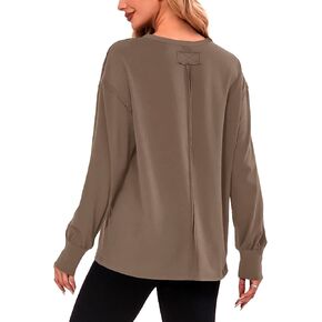 Womens Long Sleeve Shirts Crewneck Loose Casual Tops Fall Fashion 2024 Teen Girls Trendy T Shirt Tunic Blouses