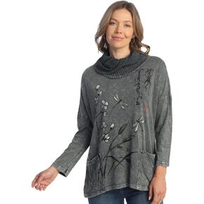 Jess & Jane Mineral Washed Cowl Neck Tunic - M99