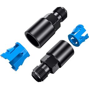 6AN Male to 3/8"& 5/16" EFI Fuel Rail Fitting with SAE Quick-Disconnect Push-On Female, Aluminum Black Anodized Hard Connector, Automotive Accessories Suitable for Vehicle Fuel Oil Line Modification