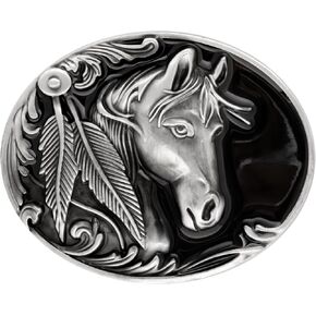 HAQUIL Grey Horse Plant Vintage Belt Buckle Goth Belt Buckle Punk Fashion Gift