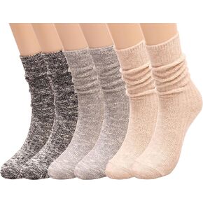ANCHOVY Women's Socks Winter Wool Casual Slouch Socks Thick Knit Warm Cozy Cotton Knee High Boots Socks Gifts,Size5-9,#C1019