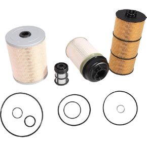 Filter Service Kit, For Detroit DD13 DD15 DD16 Diesel Engine, Oil, FWS & 2 Fuel Filter Kit, Fuel Filter PF9908 P551063, Oil Filter LF17511 P551005, Fuel Water Separator FS19915 P551011