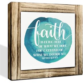 Faith is Being Sure of What We Hope for Sign, Christian Decor, Faith Decor, Decorative Plaque Box Sign, Bible Verse Decor, Scripture Decor Art, Home Decor Accent, Inspirational Office Decor