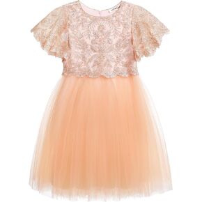Tutu Dress for Girls - Embroidered Girls Tulle Dress Tiered Layered Flower Toddler Tutu Dress for Birthday Party Photo Prop