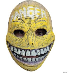 Ghoulish Productions Danger Smiley Glow in the Dark Mask. Yellow Smiley Mask.Adult One Size Latex Mask.Urban Mask Line