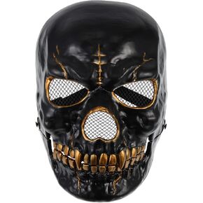 PRETYZOOM هالوين المنقولة الفك كامل جمجمة رأس أقنعة هالوين الجمجمة أقنعة الهيكل العظمي أقنعة GhostFace زي تأثيري