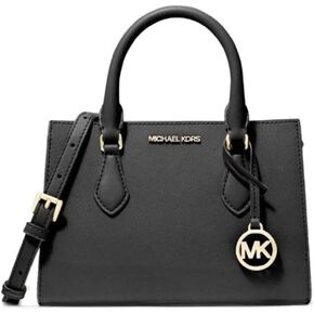 Michael Michael Kors Sheila Small Faux Saffiano Leather Satchel Black in Kuwait