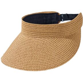 Womens Sun Hat Straw Sun Visors for Women Summer Packable Ponytail Beach Hats for Women