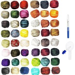 Valdani Embroidery Floss 3-Strand Cotton Hand-Dyed 48-Ball Basics Flare Collection 1 Bundled with Artsiga Crafts Seam Ripper and Needle Threader (3SF-BasicFlare1)