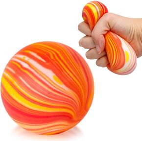 LovesTown Stretchy Stress Ball, 2.5" Squeeze Ball Assorted Colors Dough Ball Fidget Toy for Kids Adult Stress Relief 3 Colors