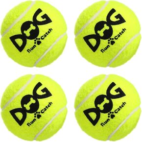 insum Squeaky Tennis Balls for Dogs Colorful Easy Catching Pet Dog Balls 4 Pack (Squeak-2.5inch-Yellow)