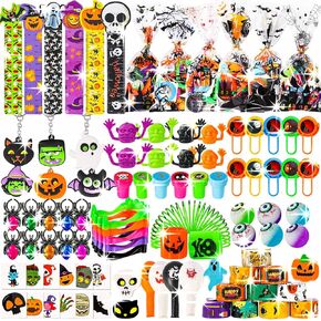 162 PCS Halloween Party Favors for Kids Halloween Toys Bulk Trick or Treat Goodie Bag Fillers Halloween Party Supplies School Classroom Prizes Carnival Gifts