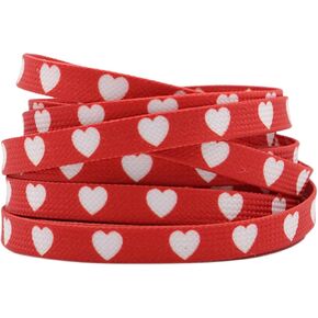Heart Printed Cute Flat Shoelaces for Sneakers 1 Pair
