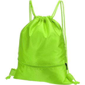 PATIKIL Drawstring Backpack Bag, Drawstring Gym Bag String Backpack with Zip Pocket for Women Men, Green in Kuwait