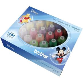 Brother Disney Classic 24-Spool 1,100-Yard Polyester Embroidery Machine Thread Set | ETPDISCL24