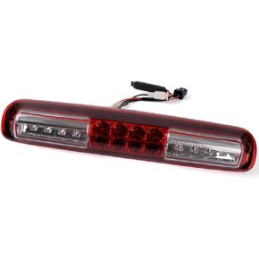 CHEDA Third Brake Lights, Compatible with 1999-2006 Chevy Silverado GMC Sierra, Clear Red Lens Chrome Housing 3D LED Bar Tail Cargo Lamp