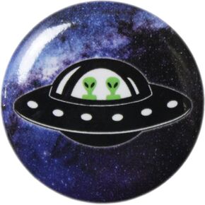 Aliens in UFO Spaceship - 1.25" Round Button