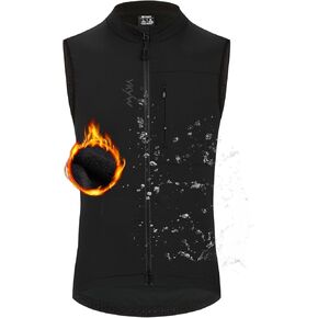 YKYWBIKE Cycling Vest for Men Sleeveless Cycling Jacket Fleece Biking Vest Ykk Full Zip Cycling Gilet Windproof Bike Vest