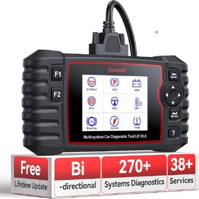 iCarsoft Bidirectional OBD2 Scanner for Land Rover/Jaguar, Full Systems in-Depth Diagnostic Scan Tool, 38 Resets/118 Graphic Data, ABS SRS Engine Transmission Code Reader -LR V3.0(Enhance Version)