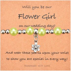 Flower Girl Proposal Bracelet Gifts - Will You Be My Flower Girl Jewelry Gifts for Girls Kids Child, Flower Girl Proposal Gifts Bracelet for Little Girls, Thank You for Being Our Flower Girl Bracelet
