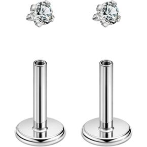 FANSING Stud Earrings for Women Surgical Steel Earrings Internally Threaded Labret Studs Cartilage Earring Helix Rook Conch Tragus Earrings