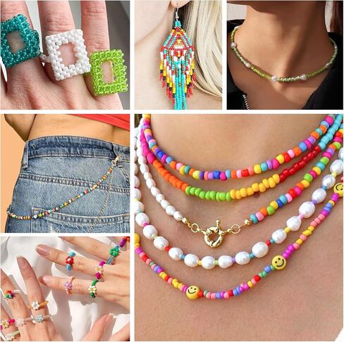 FEHCBIO 3mm Glass Beads 12000pcs Set,with Wooden Beads and Gold Letters Beads DIY Friendship Bracelets Threading Jewelry Making Kits,Gift Idea for Girls and Adults Christmas Holiday Birthday Party in Saudi Arabia