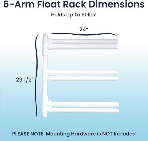 Hanging Pool Float Storage Rack - Convenient Pool Float Holder for Pool Area by Float Storage, Sturdy Furniture Grade PVC 6 Arm Rack for Pool Floats, Easily Air Dry and Clean Floats (Bronze) in Saudi Arabia