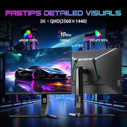 SANSUI Curved Monitor 27 inch 100Hz USB Type-C Computer Monitor with Speakers Built in丨FHD 1080p丨HDR丨110% sRGB丨1500R丨VESA Compatible,for Tablet,Desktop,Laptop and PC Work Gaming (ES-27C1) in Kuwait
