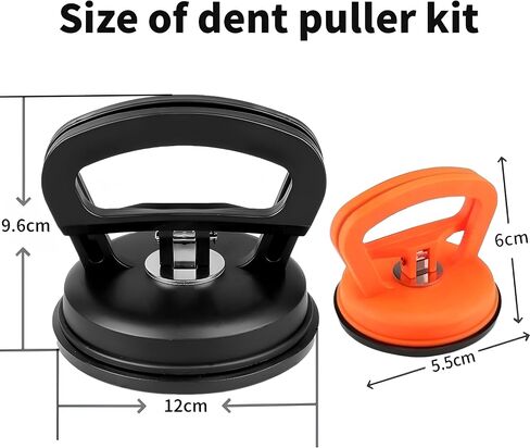 LARDERGO Dent Puller، 3 عبوات من أدوات سحب دنت السيارة، كوب شفط دنت، لإصلاح انبعاجات السيارات، والشاشة، والزجاج، والبلاط والأشياء المتحركة (أسود + برتقالي) in Saudi Arabia