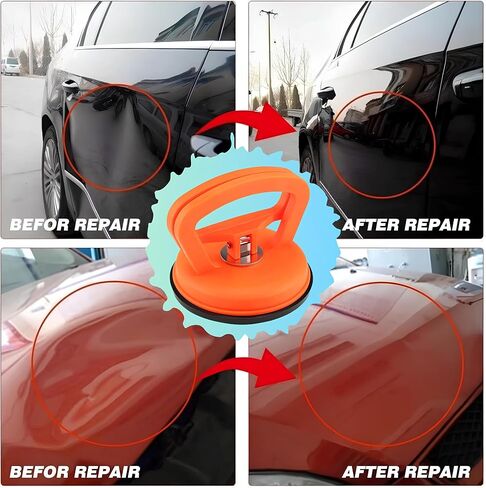 LARDERGO Dent Puller، 3 عبوات من أدوات سحب دنت السيارة، كوب شفط دنت، لإصلاح انبعاجات السيارات، والشاشة، والزجاج، والبلاط والأشياء المتحركة (أسود + برتقالي) in Saudi Arabia