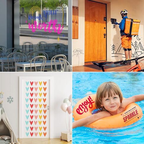 OFFNOVA لفة فينيل دائمة مقاس 12 بوصة × 5 أقدام، 9 ألوان متنوعة من الفينيل اللاصق للكريكات، صورة ظلية، 1 لفة شريط نقل، لفات لاصقة لاصقة - سهلة القطع والأعشاب in Kuwait