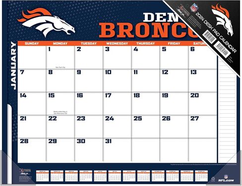 TURNER SPORTS Denver Broncos 2025 22x17 Desk Calendar (25998061535) in Saudi Arabia