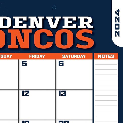 TURNER SPORTS Denver Broncos 2025 22x17 Desk Calendar (25998061535) in Saudi Arabia