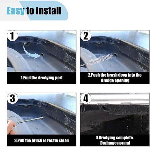 Car Sunroof Drain Cleaning Tool, 78'' Long Pipe Cleaner Drain Brush for Car, Flexible Tube Cleaning Brush, Pipe Cleaning Slim Drain Dredging Tool for Car Sunroof Windshield Wiper Drain Hole (2PCS) in Kuwait