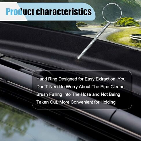 Car Sunroof Drain Cleaning Tool, 78'' Long Pipe Cleaner Drain Brush for Car, Flexible Tube Cleaning Brush, Pipe Cleaning Slim Drain Dredging Tool for Car Sunroof Windshield Wiper Drain Hole (2PCS) in Kuwait