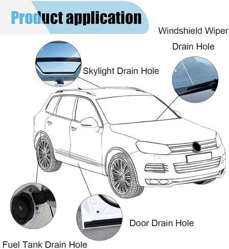 Car Sunroof Drain Cleaning Tool, 78'' Long Pipe Cleaner Drain Brush for Car, Flexible Tube Cleaning Brush, Pipe Cleaning Slim Drain Dredging Tool for Car Sunroof Windshield Wiper Drain Hole (2PCS) in Kuwait