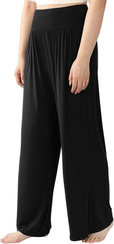 BAMBOO COOL Women Pajama Pants High Waisted Wide Leg with Pockets Lounge Sleep Bottoms Casual Lounge Yoga Pants in Kuwait