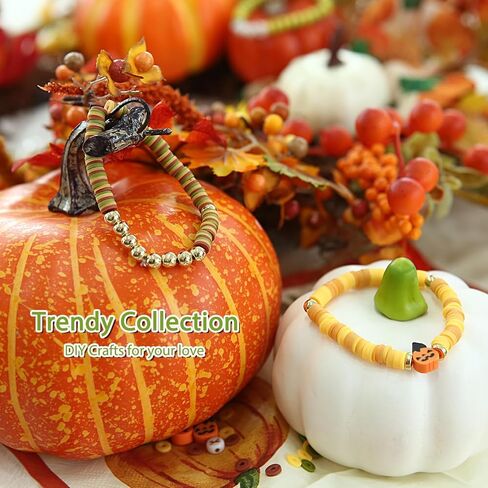 Megoogo Halloween Clay Beads Bracelet Making Kit, 2340 pcs Polymer Heishi Flat Round Beads with 145 pcs Charm Beads for Jewelry Making Kit Friendship Bracelets Making DIY Crafts in Kuwait