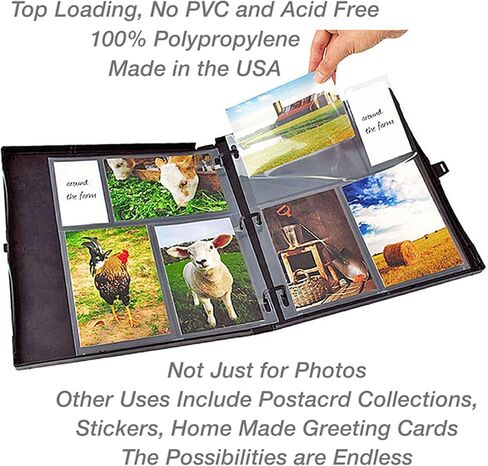 EnvyPak Photo Sheet Protector - Clear, 8.5 X 11 Inch, Holds 6 4" x 6" Inch Photos & Title Cards (6 Photos & 2 Cards per Page) - 3 Hole Punched - Pack of 50 in Saudi Arabia
