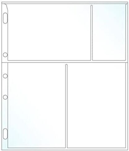EnvyPak Photo Sheet Protector - Clear, 8.5 X 11 Inch, Holds 6 4" x 6" Inch Photos & Title Cards (6 Photos & 2 Cards per Page) - 3 Hole Punched - Pack of 50 in Saudi Arabia