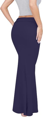 REORIA Women's Sexy Fold Over High Waisted Lounge Long Skirts Elegant Going Out Bodycon Maxi Skirts in Saudi Arabia