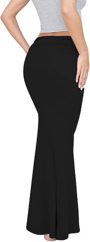 REORIA Women's Sexy Fold Over High Waisted Lounge Long Skirts Elegant Going Out Bodycon Maxi Skirts in Saudi Arabia