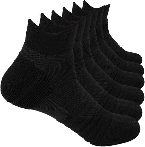 Basketball Socks for Mens Athletic Cushioned Compression Socks Ankle/Mid-Calf Running Hiking Socks 8-13 (6 Pairs) in Saudi Arabia